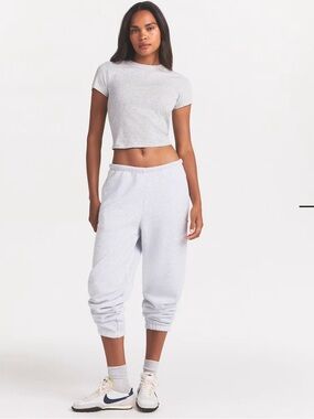 SKIMS Light Gray Cotton Fleece Joggers